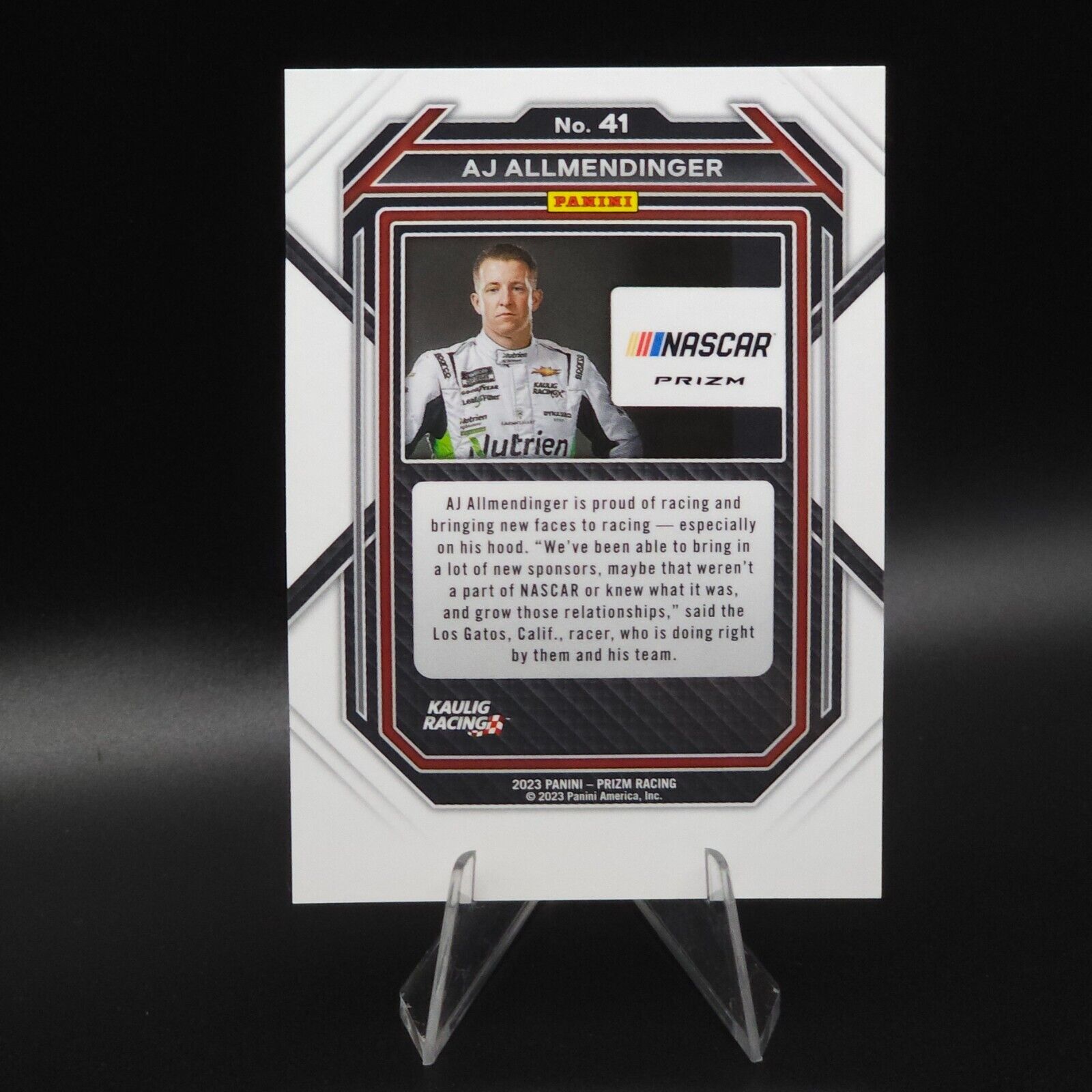 2023 Panini Prizm - White Sparkle Prizm #41 A.J. Allmendinger - NASCARD.shop