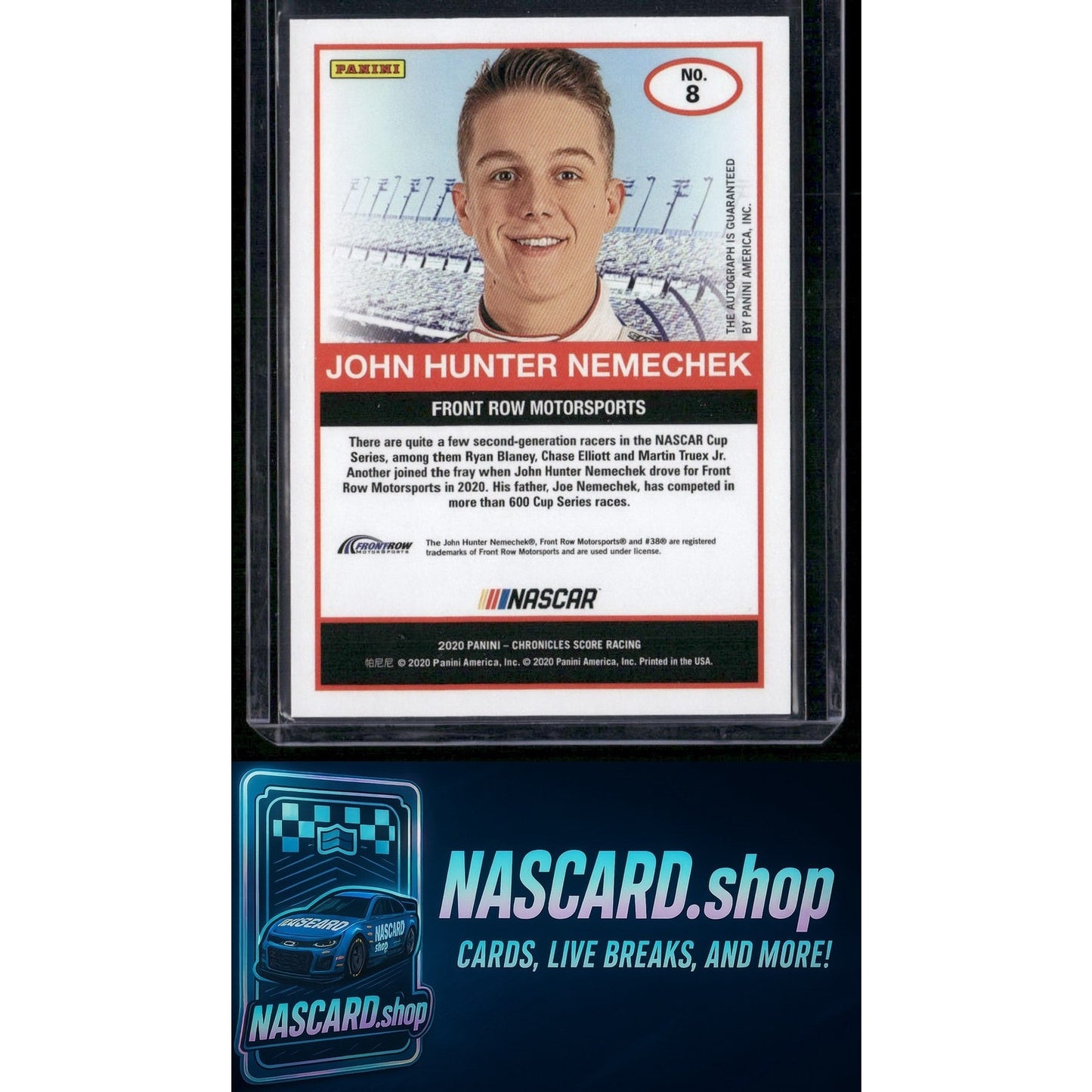 2020 Panini Chronicles John Hunter Nemechek Score Autographs Purple #/10 RC