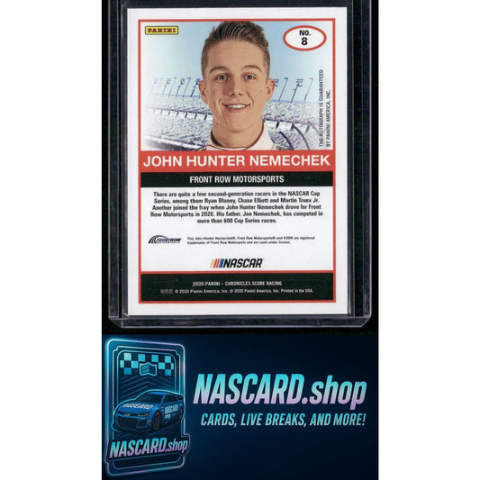 2020 Panini Chronicles John Hunter Nemechek Score Autographs Purple #/10 RC