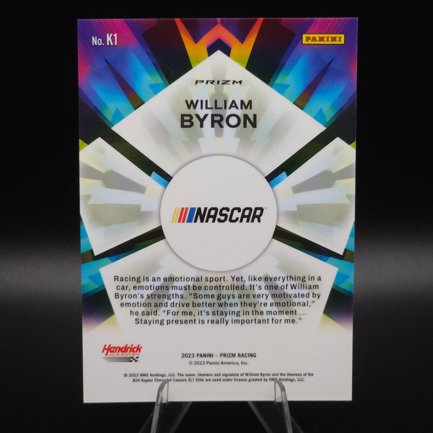 2023 Panini Prizm - Kaleidoscopic William Byron #K1 White Sparkle Prizm