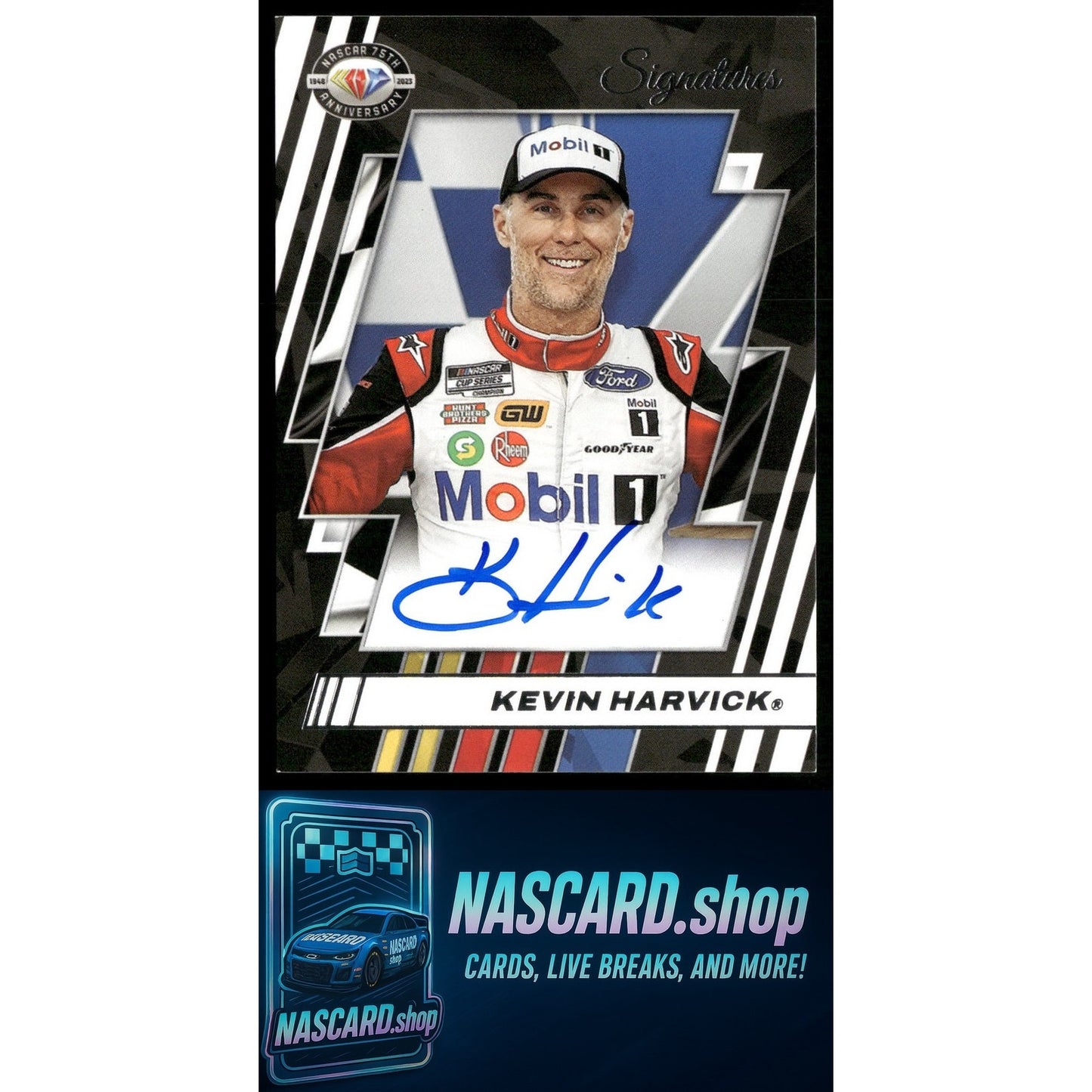 2023 National Treasures Kevin Harvick NASCAR 75th Anniversary Signatures