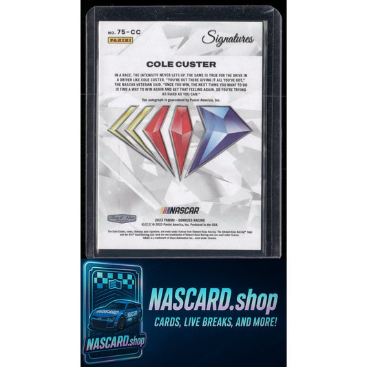 2023 National Treasures Cole Custer NASCAR 75th Anniversary Signatures Holo #/75