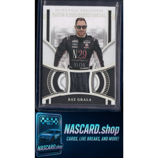 2024 Panini National Treasures Kaz Grala Race Used Sheet Metal Holo Silver #/25