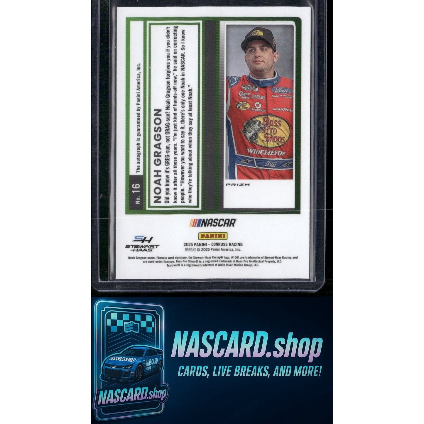 2025 Donruss #16 Noah Gragson Optic Holo Signatures - NASCARD.shop