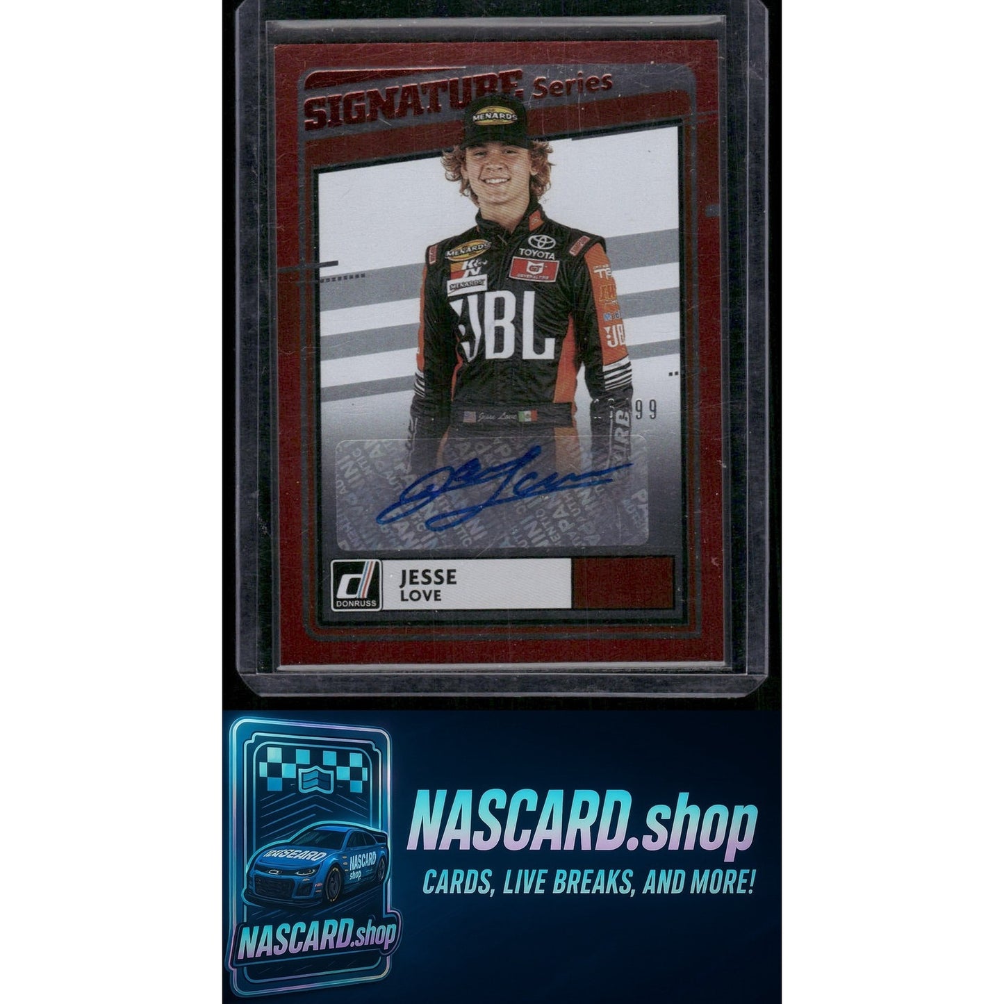 2021 Donruss #SS-LO Jesse Love Signature Series Red #/99 RC