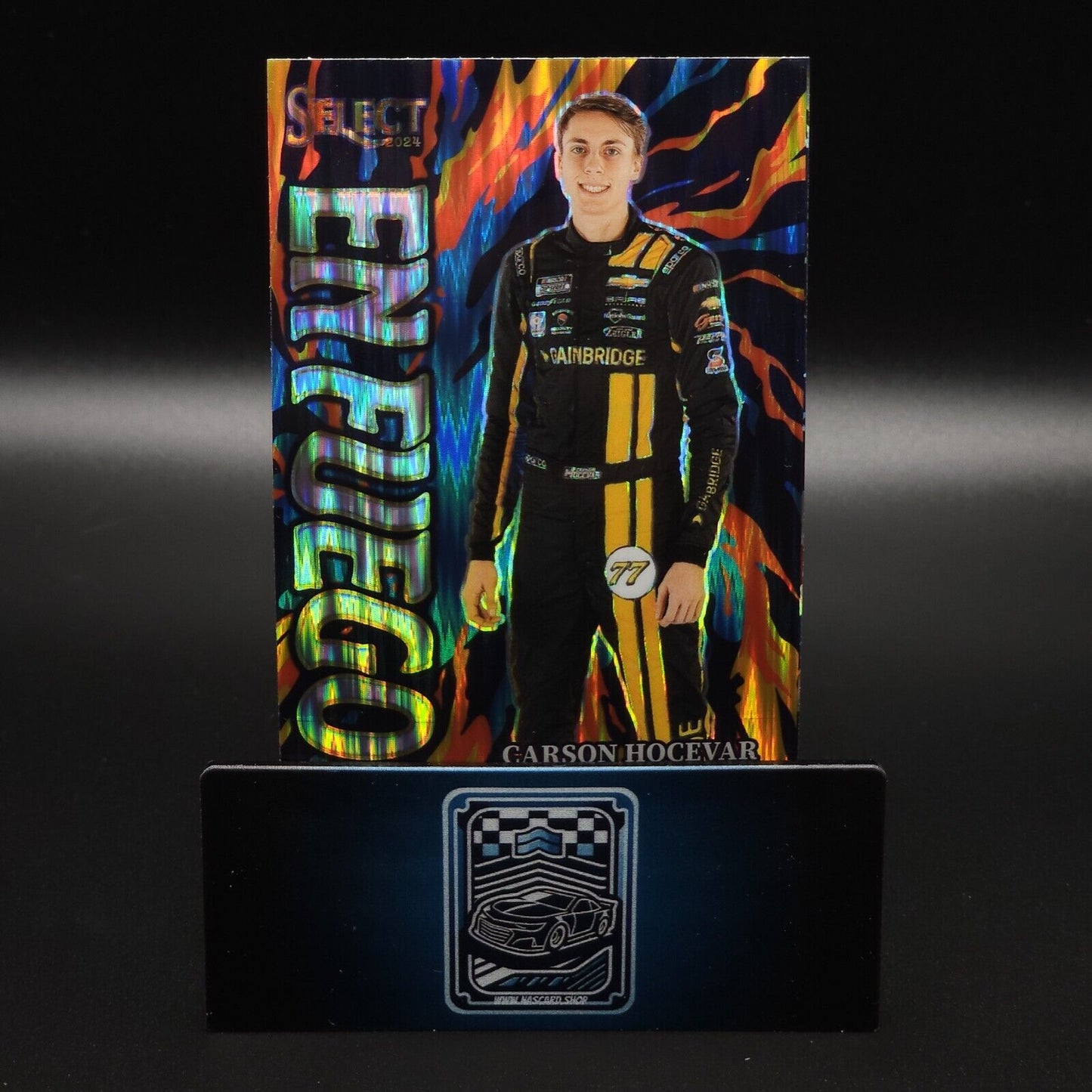 2024 Panini Select Racing En Fuego Flash Prizm #29 Carson Hocevar