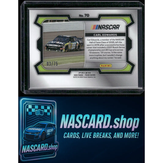 2024 Panini Prizm #70 Carl Edwards Checkered Flag #/75