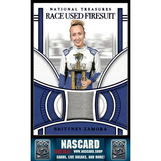 2024 National Treasures Race Used Firesuit Blue Brittney Zamora /75