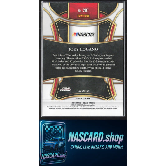 2024 Panini Select #207 Joey Logano Tiger Prizms