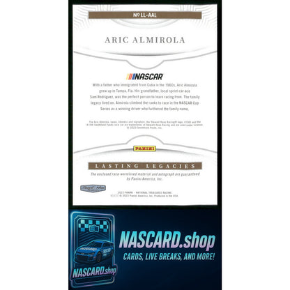2023 Panini National Treasures Aric Almirola Lasting Legacies Holo Silver #/49
