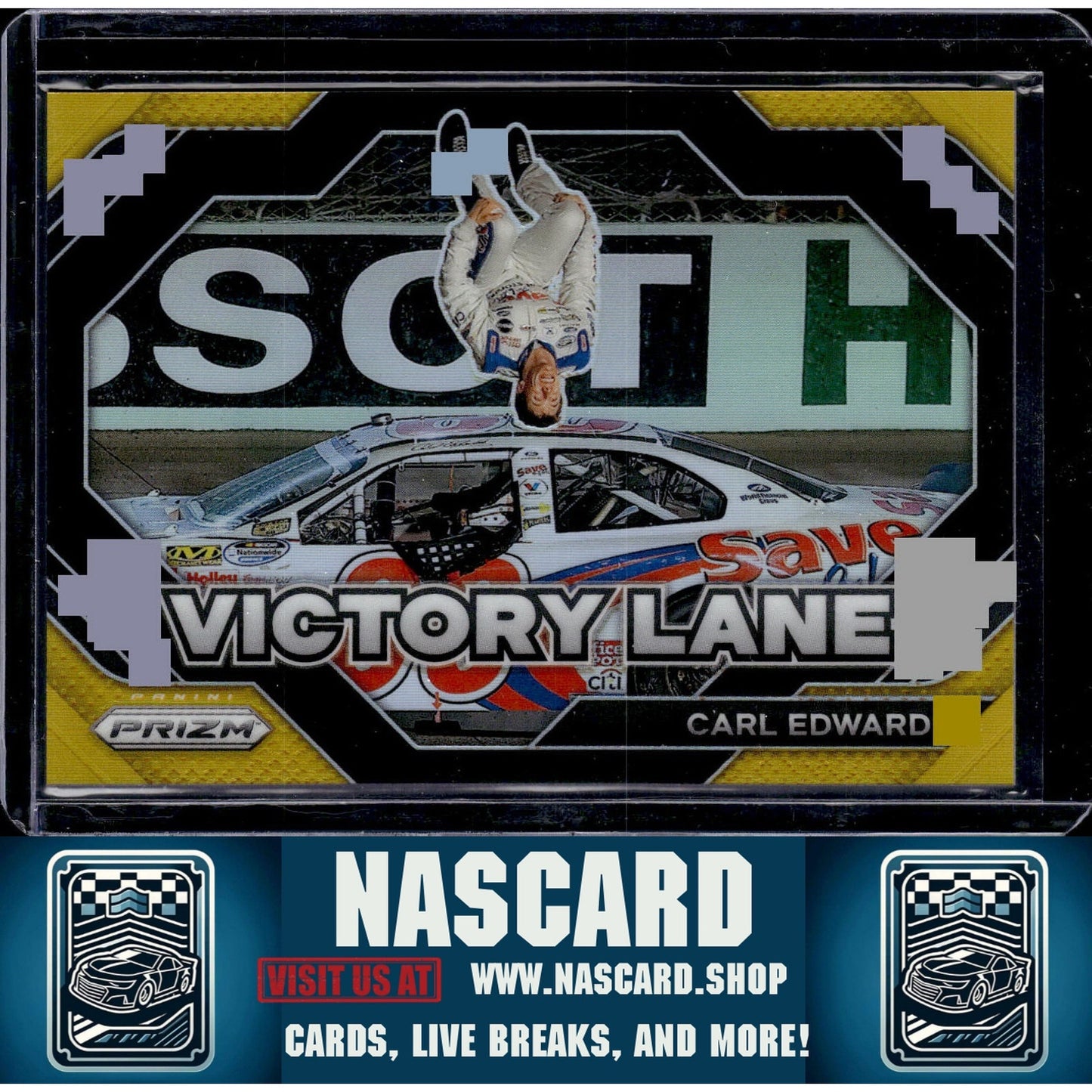 2024 Panini Prizm #12 Carl Edwards Victory Lane Gold #/10 - NASCARD.shop