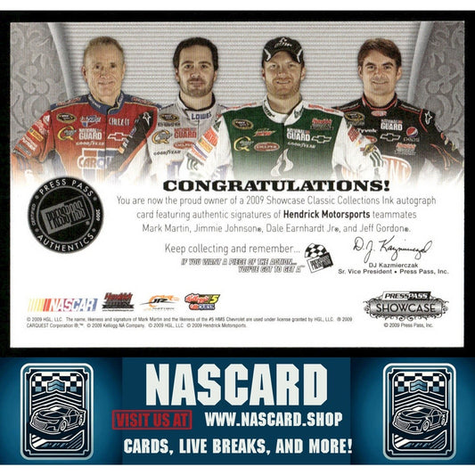 2009 Press Pass Martin Johnson Gordon Earnhardt Classic Collections Ink Gold /25