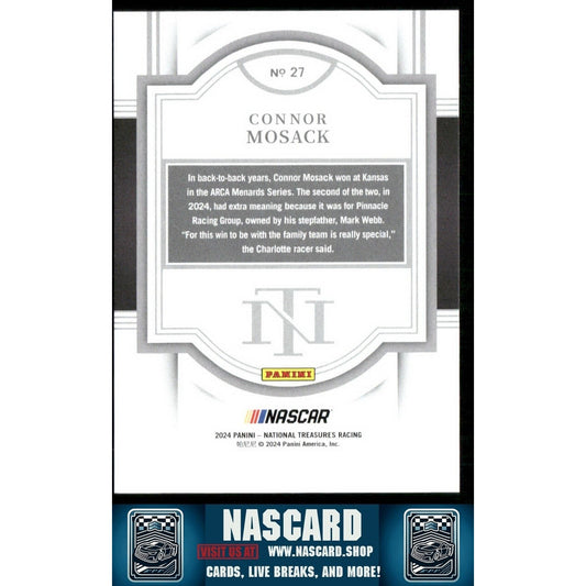 2024 Panini National Treasures Base #27 Connor Mosack RC /49