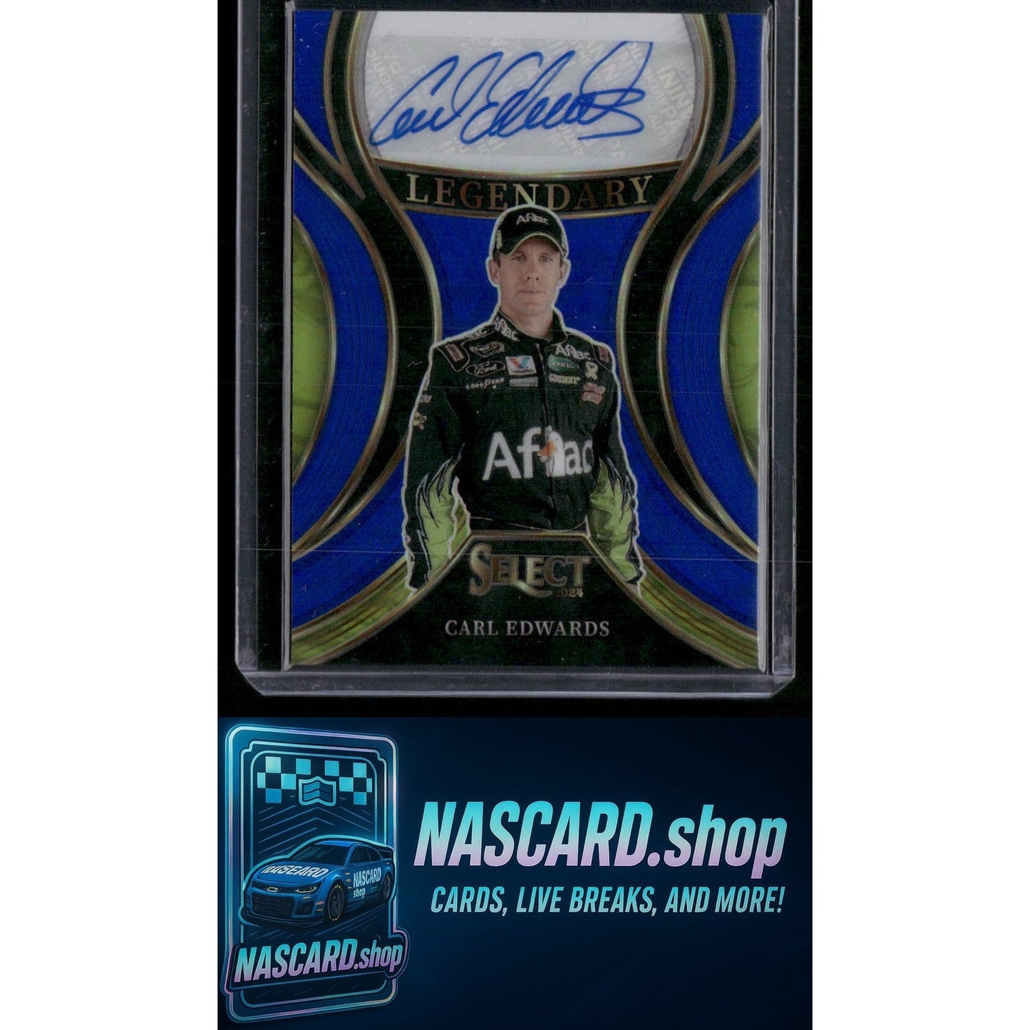 2024 Panini Select #LS-CEW Carl Edwards Legendary Signatures Blue Prizms #/49