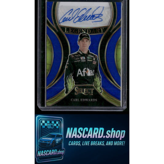 2024 Panini Select #LS-CEW Carl Edwards Legendary Signatures Blue Prizms #/49