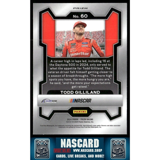 2024 Panini Prizm - Todd Gilliland #60 White Sparkle Prizm