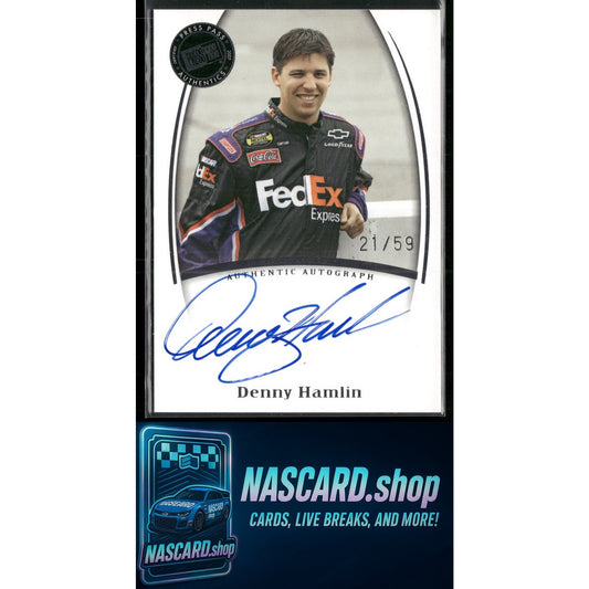2007 Press Pass Legends Denny Hamlin Autographs Blue #/59 - NASCARD.shop