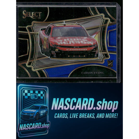 2024 Panini Select #200 Carson Kvapil Black and Blue Prizms #/49 RC