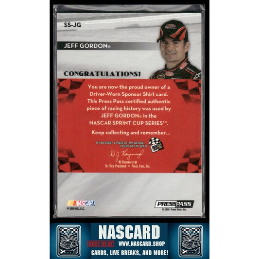 2009 Press Pass - Sponsor Swatches Jeff Gordon Driver Worn Shirt /10