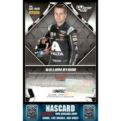 2019 Panini Victory Lane #SS-WB William Byron Signature Swatches Red #/25 - NASCARD.shop