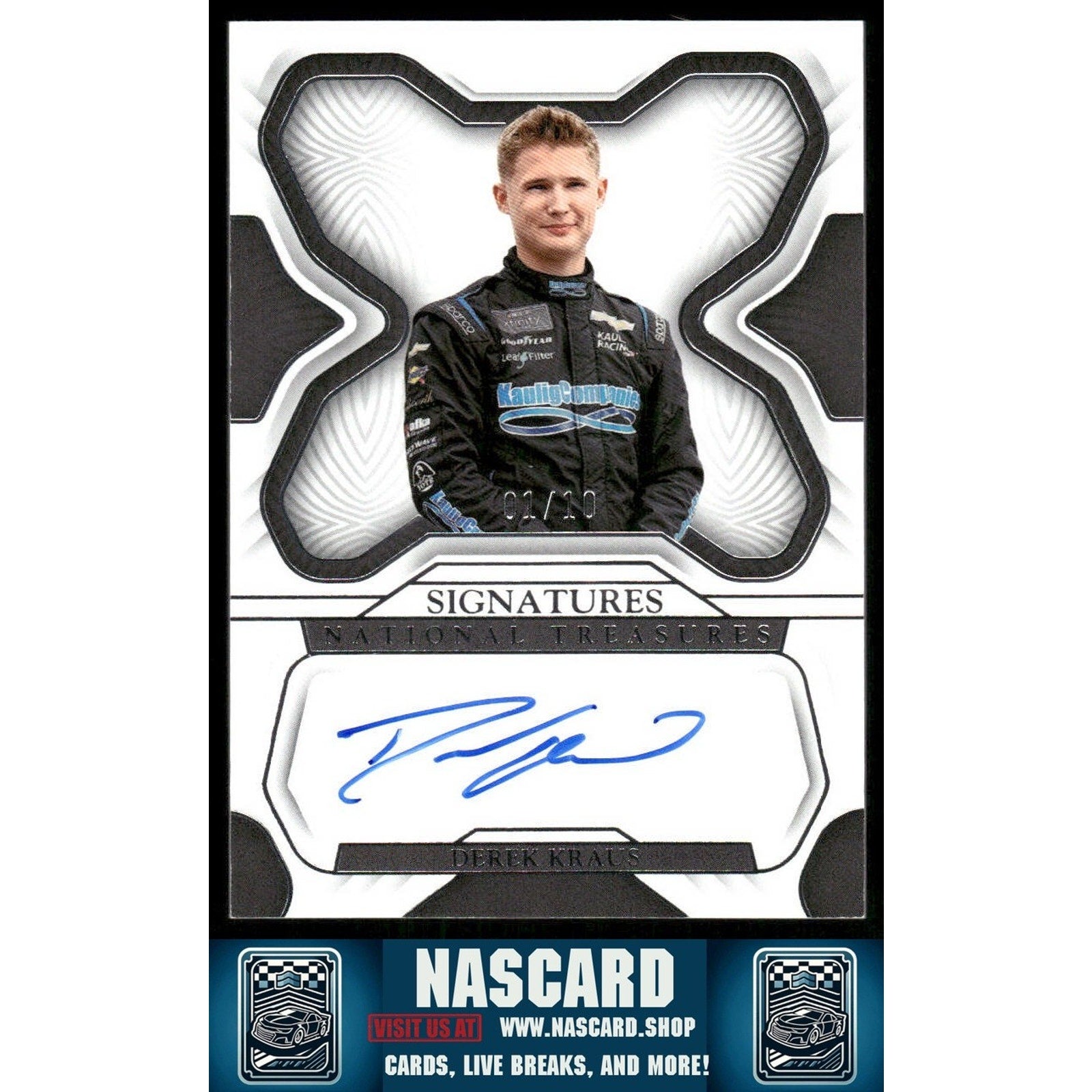 2023 Panini National Treasures #S-DKR Derek Kraus Signatures Silver - NASCARD.shop