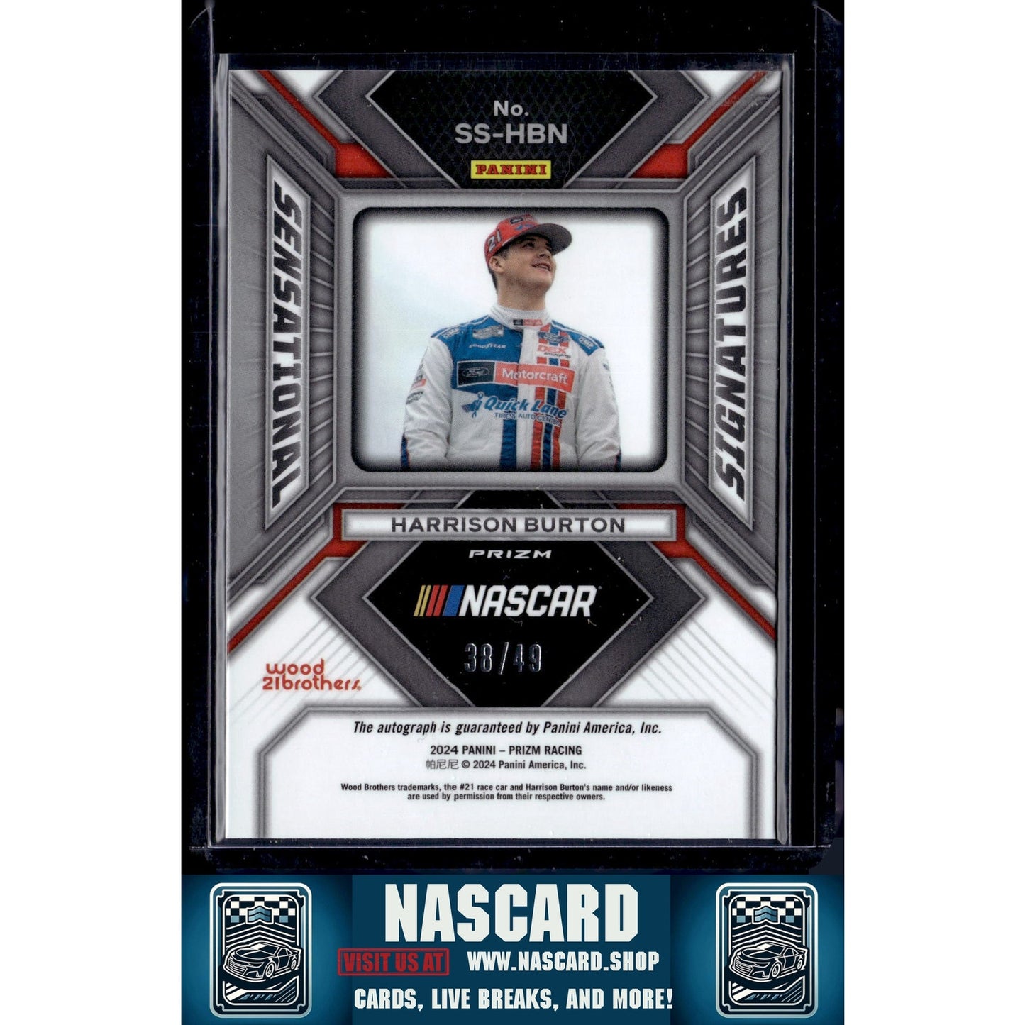 2024 Panini Prizm #SS-HBN Harrison Burton Sensational Signatures Blue