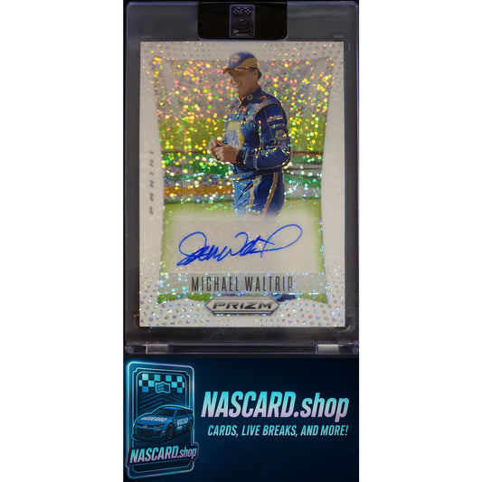 2024 Panini Prizm Michael Waltrip Throwback Signatures White Sparkle #1/1 - NASCARD.shop