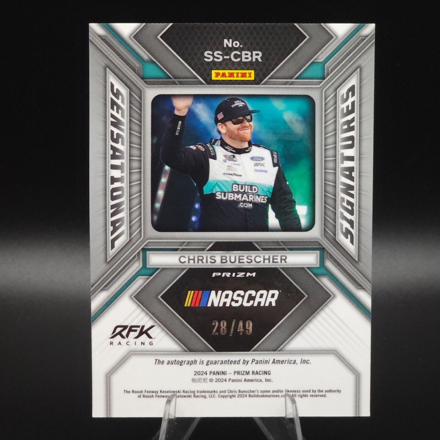 2024 Panini Prizm Sensational Signatures Blue Prizm Chris Buescher /49