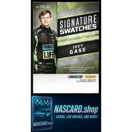 2023 Panini Prime #SSW-JGA Joey Gase Signature Swatches #/49