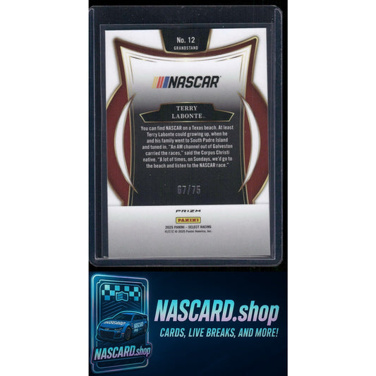 2025 Panini Select #12 Terry Labonte Neon Green Prizms #/75