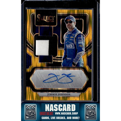 2024 Panini Select Jimmie Johnson Autographed Memorabilia Gold Flash Prizm /10 - NASCARD.shop