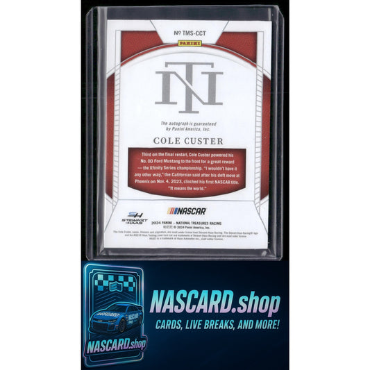 2024 Panini National Treasures #TMS-CCT Cole Custer Treasured Moments #/49