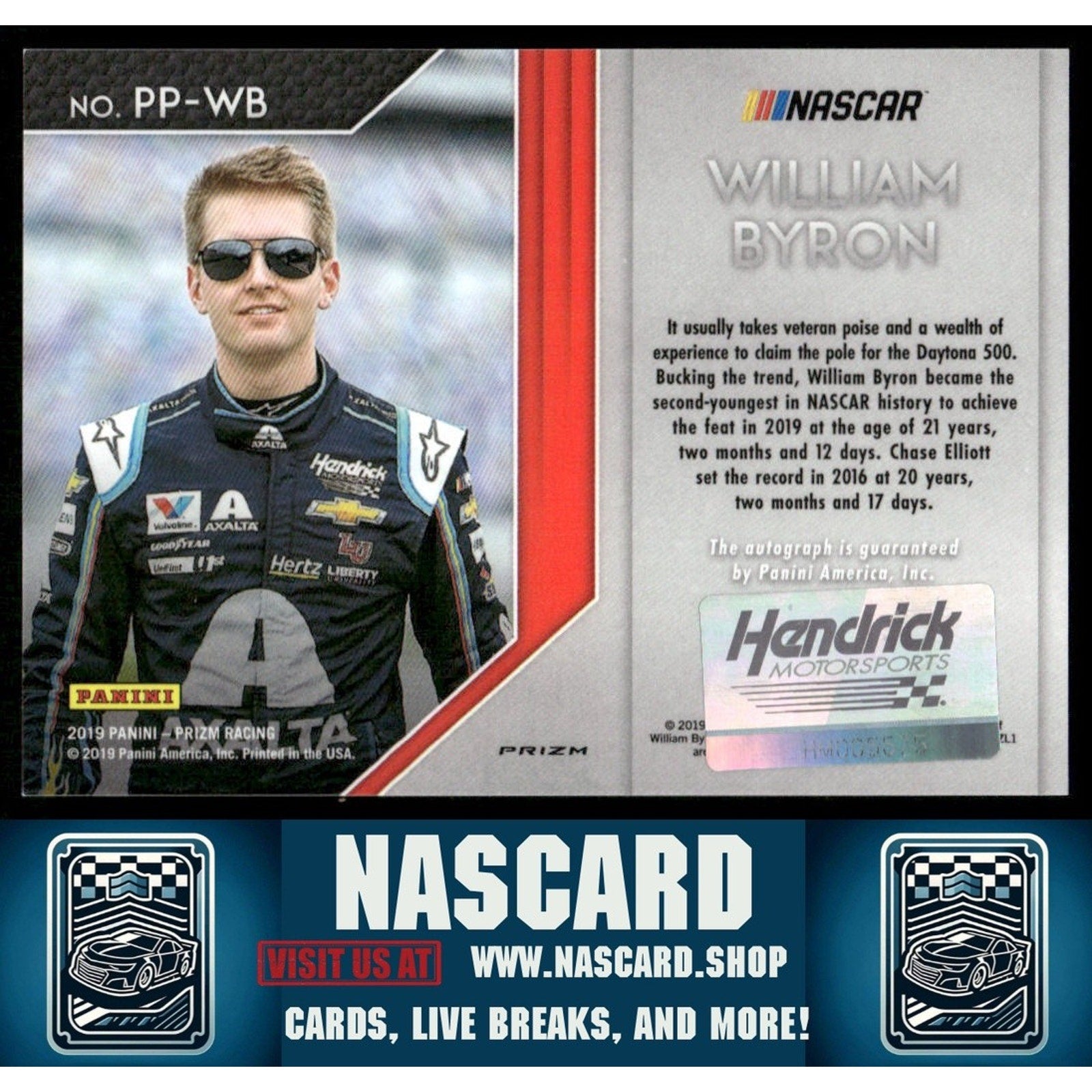 2019 Panini Prizm #PP-WB William Byron Patented Penmanship Prizm - NASCARD.shop