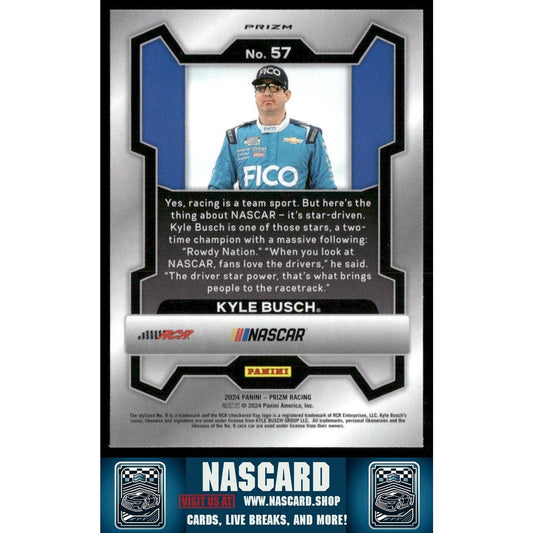 2024 Panini Prizm - Kyle Busch #57 White Sparkle Prizm