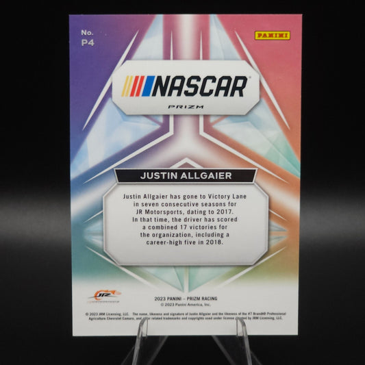 2023 Panini Prizm - Prizmatic Justin Allgaier #P4 White Sparkle Prizm