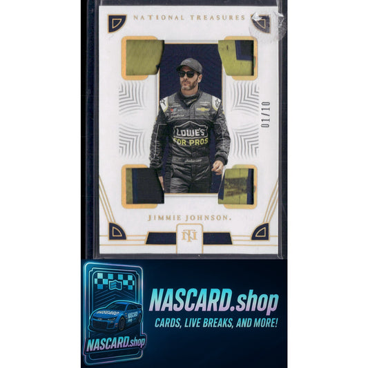 2023 Panini National Treasures Jimmie Johnson Quad Race Used Tires Prime #01/10 - NASCARD.shop