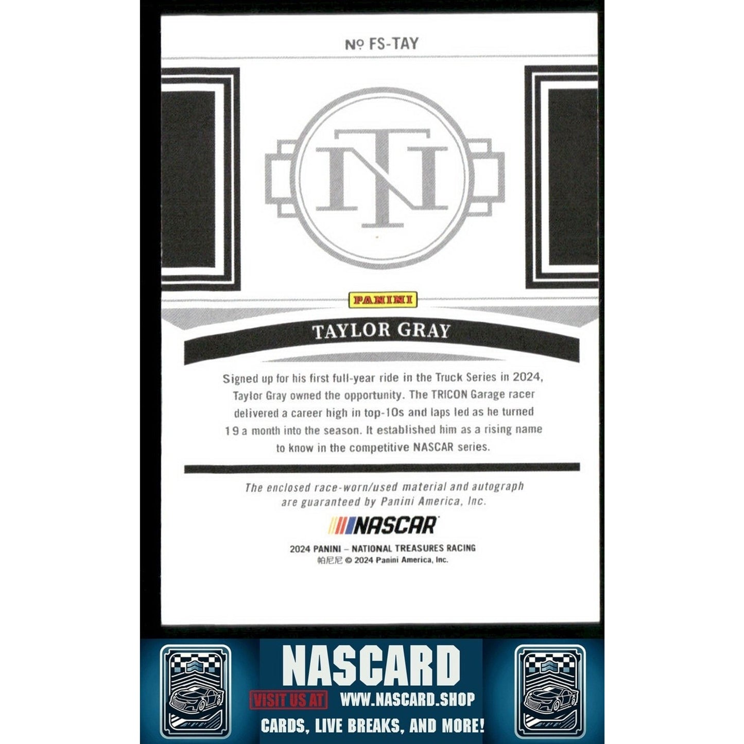 2024 National Treasures Firesuit Signatures Taylor Gray /99