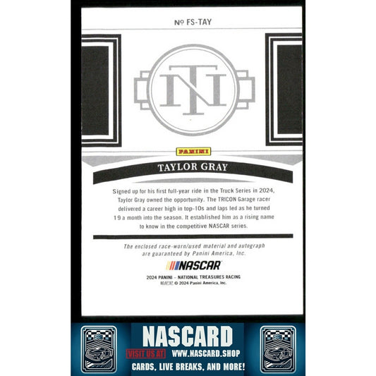 2024 National Treasures Firesuit Signatures Taylor Gray /99