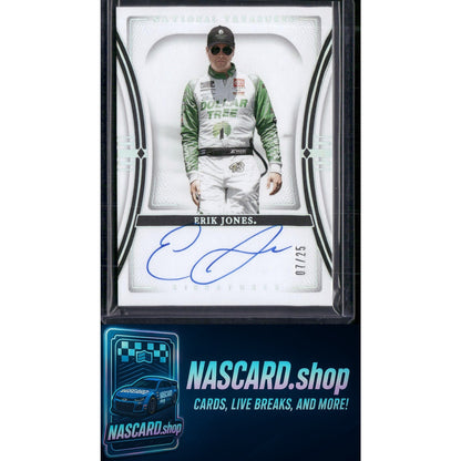 2024 Panini National Treasures #S-EJS Erik Jones Signatures Holo Silver #/25 - NASCARD.shop