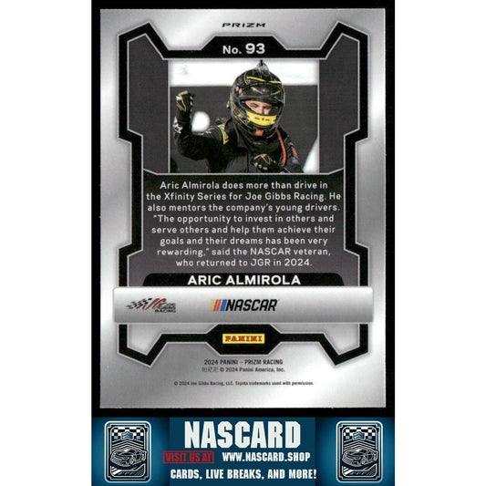 2024 Panini Prizm - Aric Almirola #93 White Sparkle Prizm
