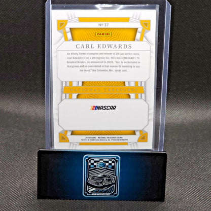 2023 Panini National Treasures NASCAR Base Holo Gold #37 Carl Edwards 07/10