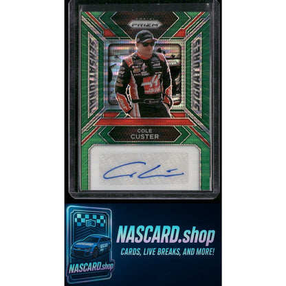 2024 Panini Prizm #SS-CCR Cole Custer Sensational Signatures Green Pulsar #/10