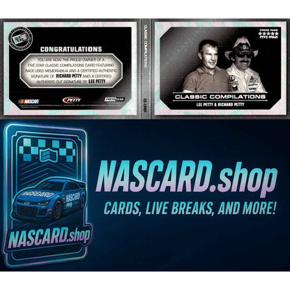 2014 Press Pass Lee Petty Richard Petty Classic Compilations Cut Auto Booklet /5