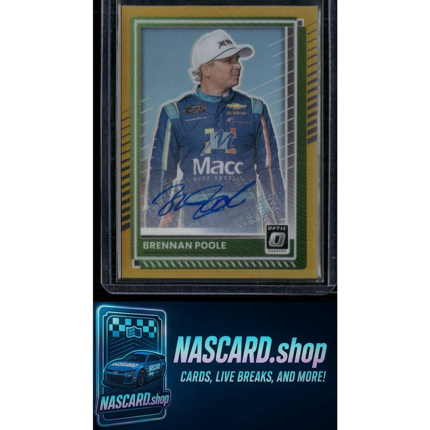 2025 Donruss #43 Brennan Poole Optic Signatures Gold #/10 - NASCARD.shop