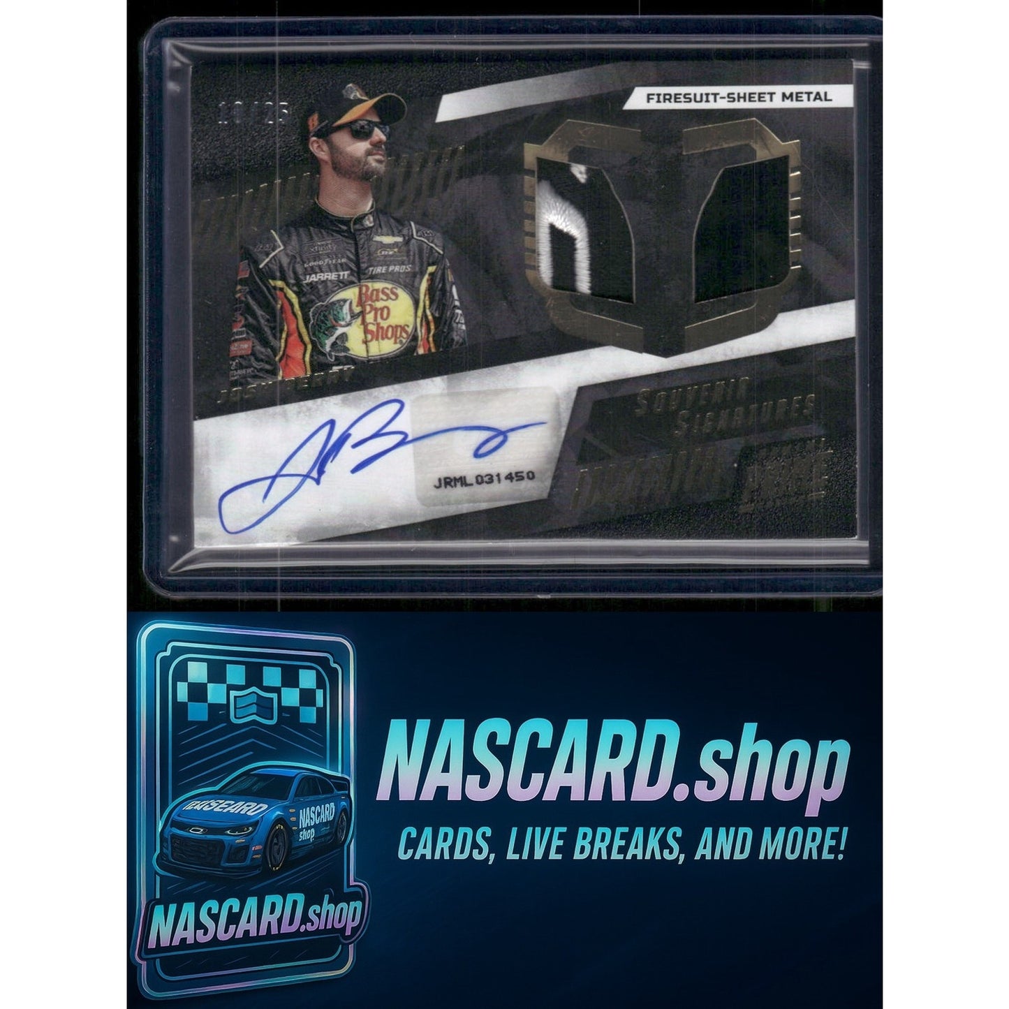 2023 Panini Prime Josh Berry Dual Souvenir Signatures Firesuit-Sheet Metal #/25 - NASCARD.shop