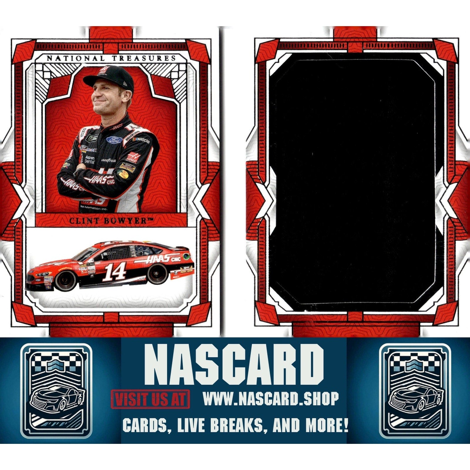 2024 Panini National Treasures #JB-CLB Clint Bowyer Jumbo Booklet Firesuit #/25 - NASCARD.shop