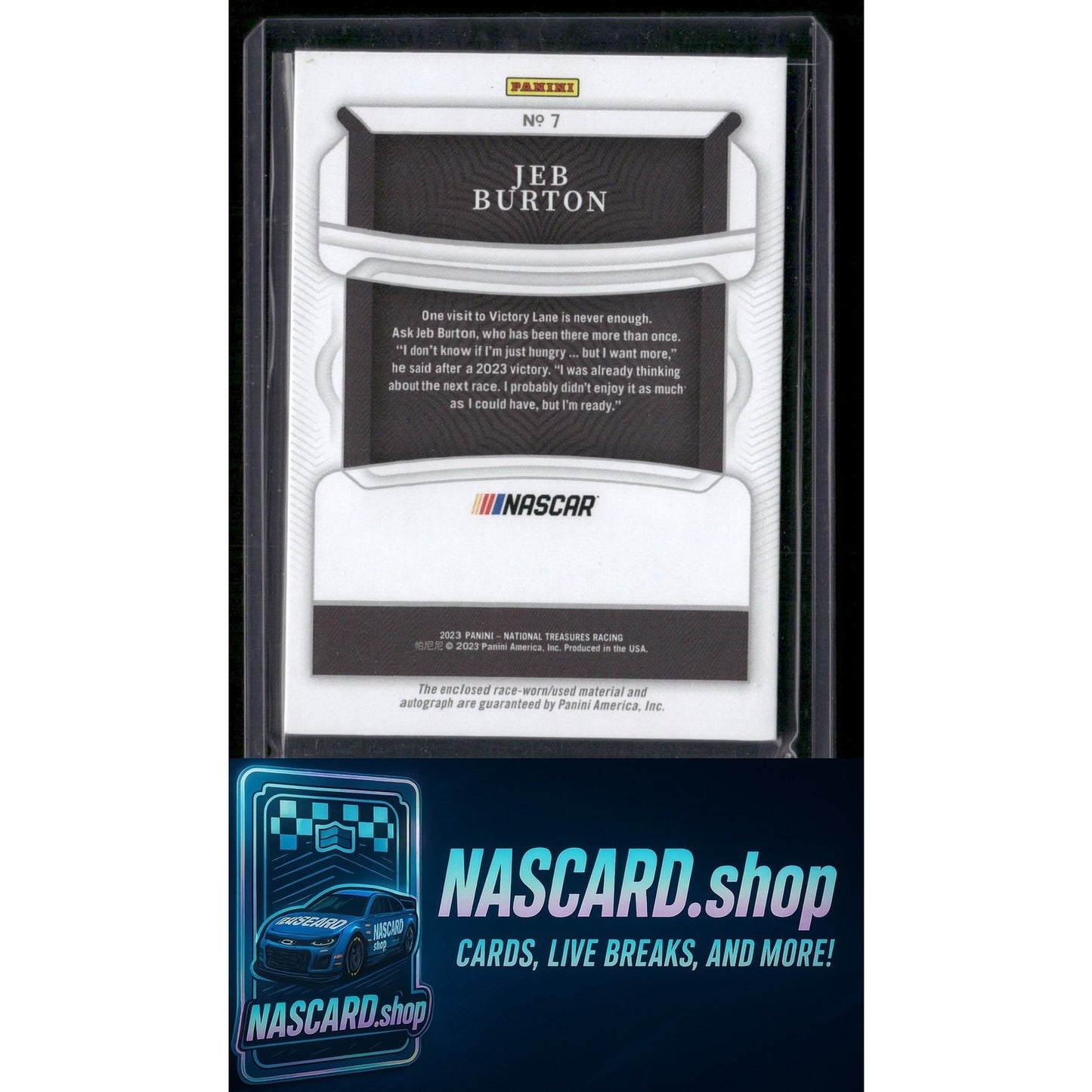 2023 National Treasures #7 Jeb Burton Colossal Materials Signatures Green #5/5 - NASCARD.shop