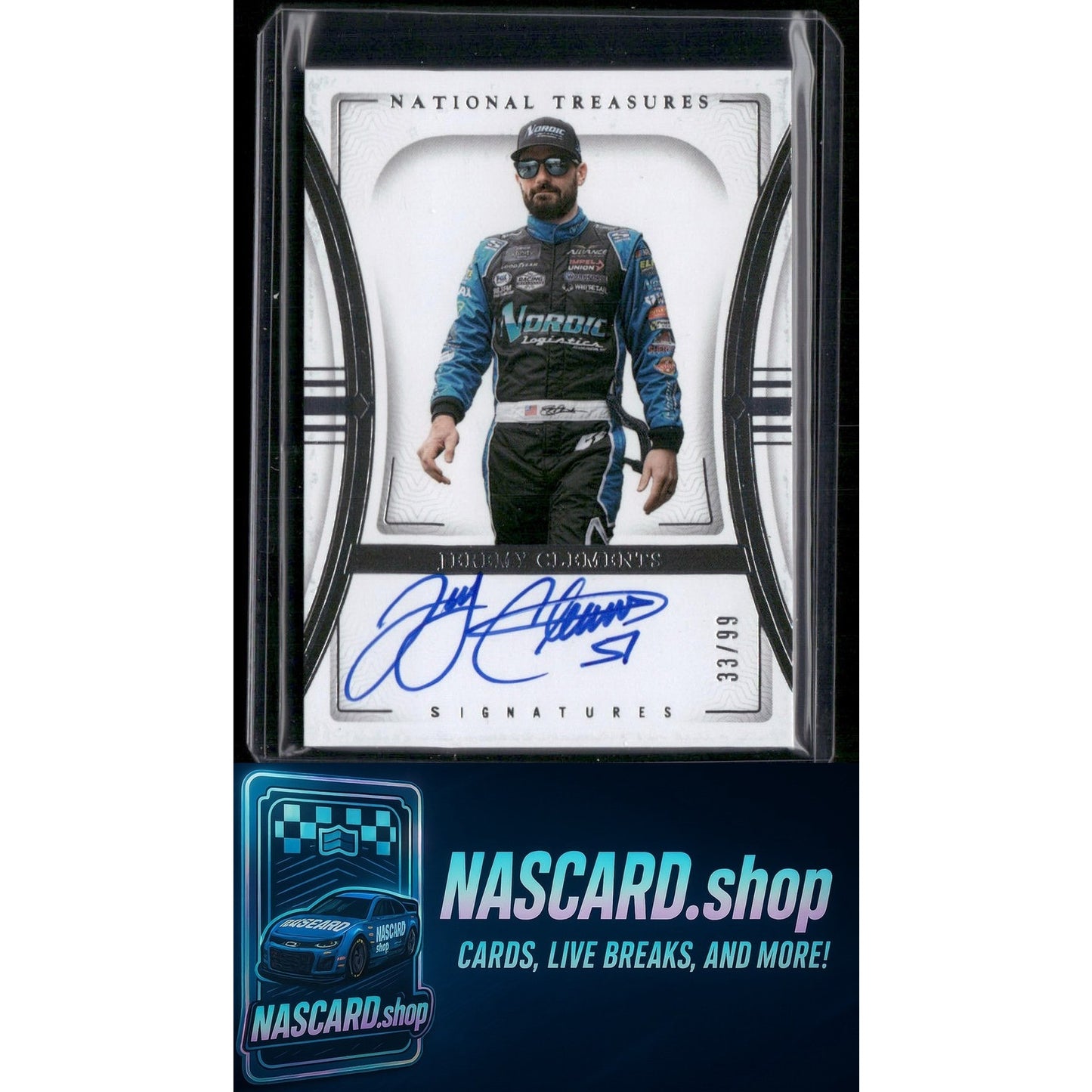 2024 Panini National Treasures #S-JGT Jeremy Clements Signatures #/99 - NASCARD.shop