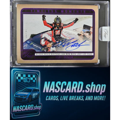 2025 Panini Turn Four #TM-KBS Kurt Busch Timeless Moments Purple #/20