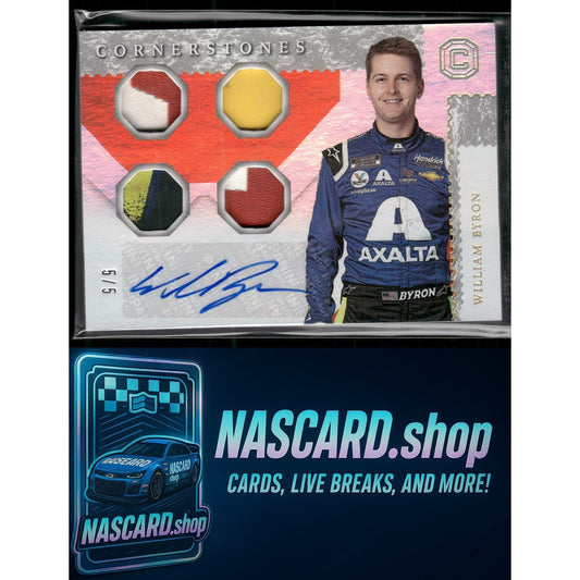 2021 Chronicles William Byron Cornerstones Materials Signatures Holo Gold #5/5 - NASCARD.shop